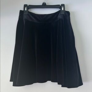Mirror Mirror Boutique Paris European Black Velveteen Skater Circle Skirt Lined